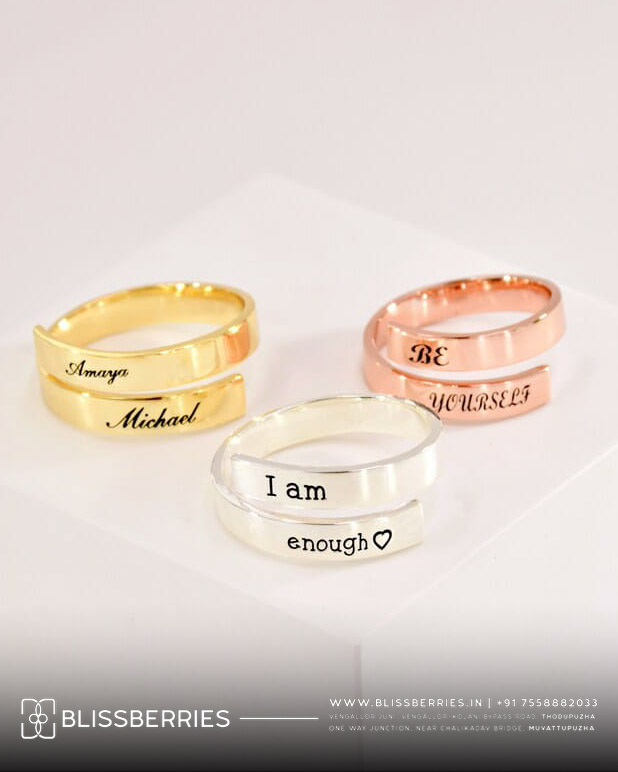 Customisable Couple Ring | Personalized Name Engraved Rings for Couples | Romantic Matching Ring Set
