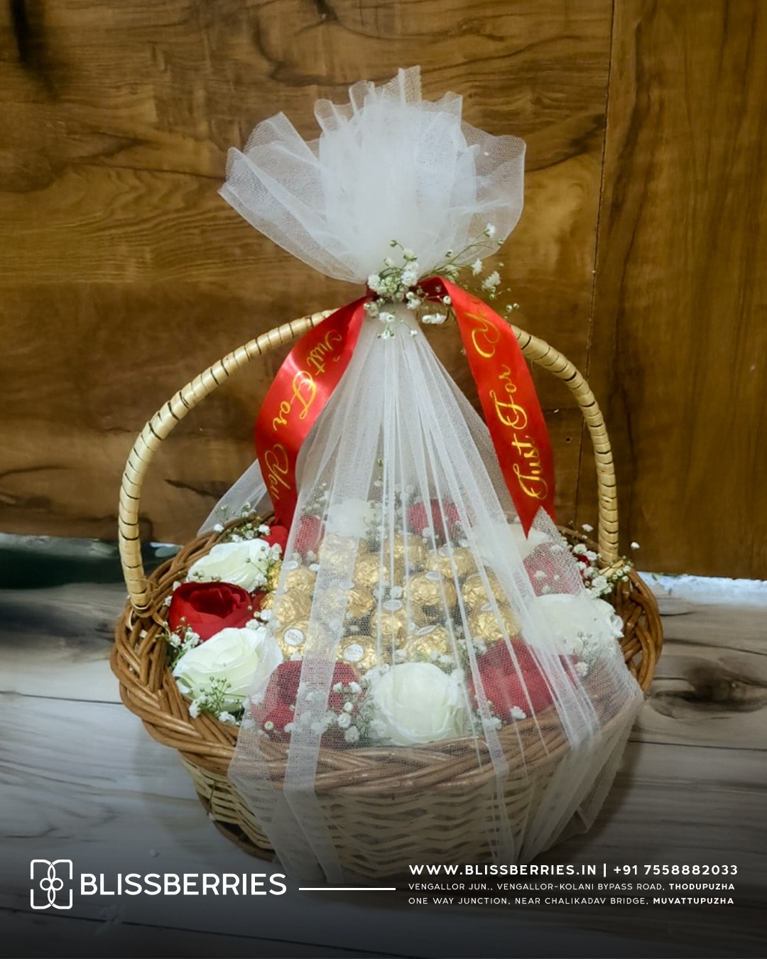 Ferrero Rocher Basket Hamper | Premium Chocolate Gift Basket for Birthday, Anniversary & Festive Celebrations