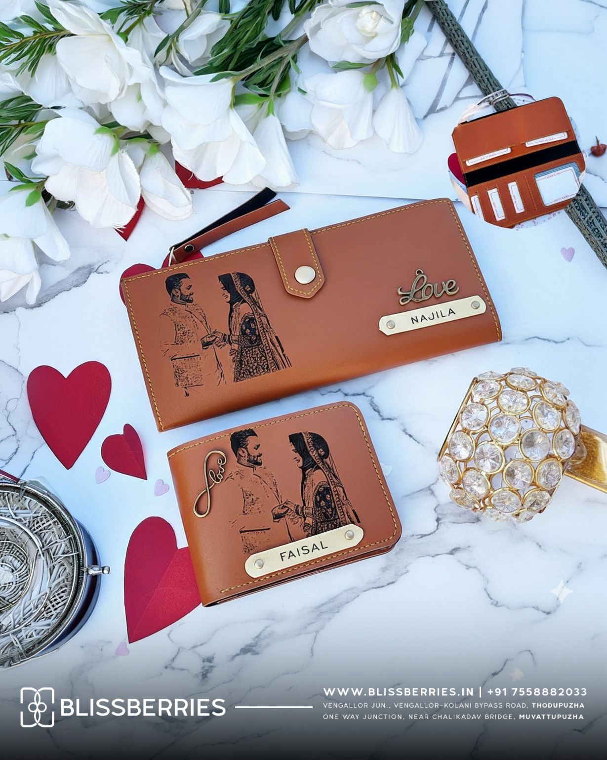 Sketch Couple Wallet Combo Gift Set | Romantic Matching Wallets for Couples