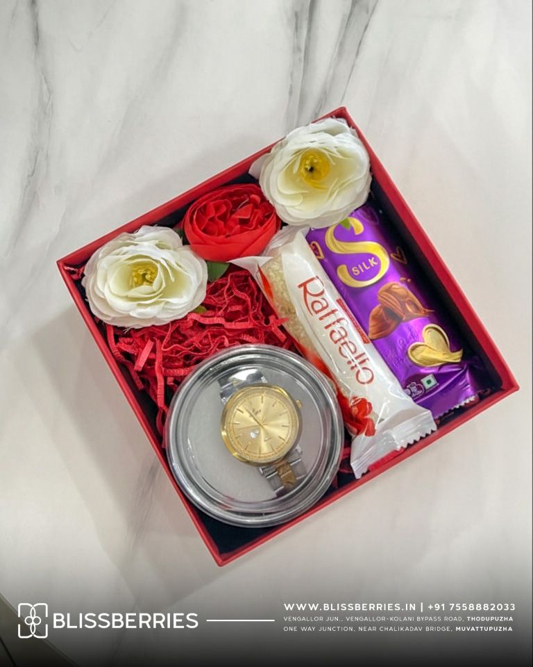 Choco Watch Combo Hamper Set | Chocolate Gift Hamper with Watch Add-On Option | Premium Gift for Birthday & Anniversary