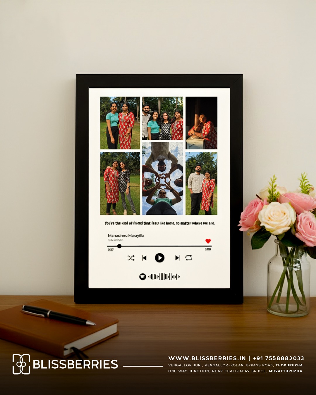 Personalized Spotify Theme Photo Frame – Custom Music Memory Wall Art Gift