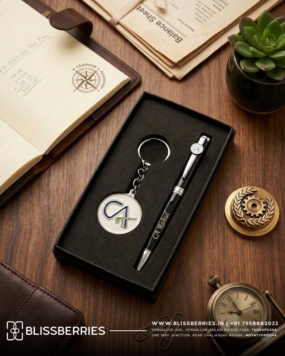 CA Keychain and Pen Combo Set | Personalized Metal Keychain & Premium Pen