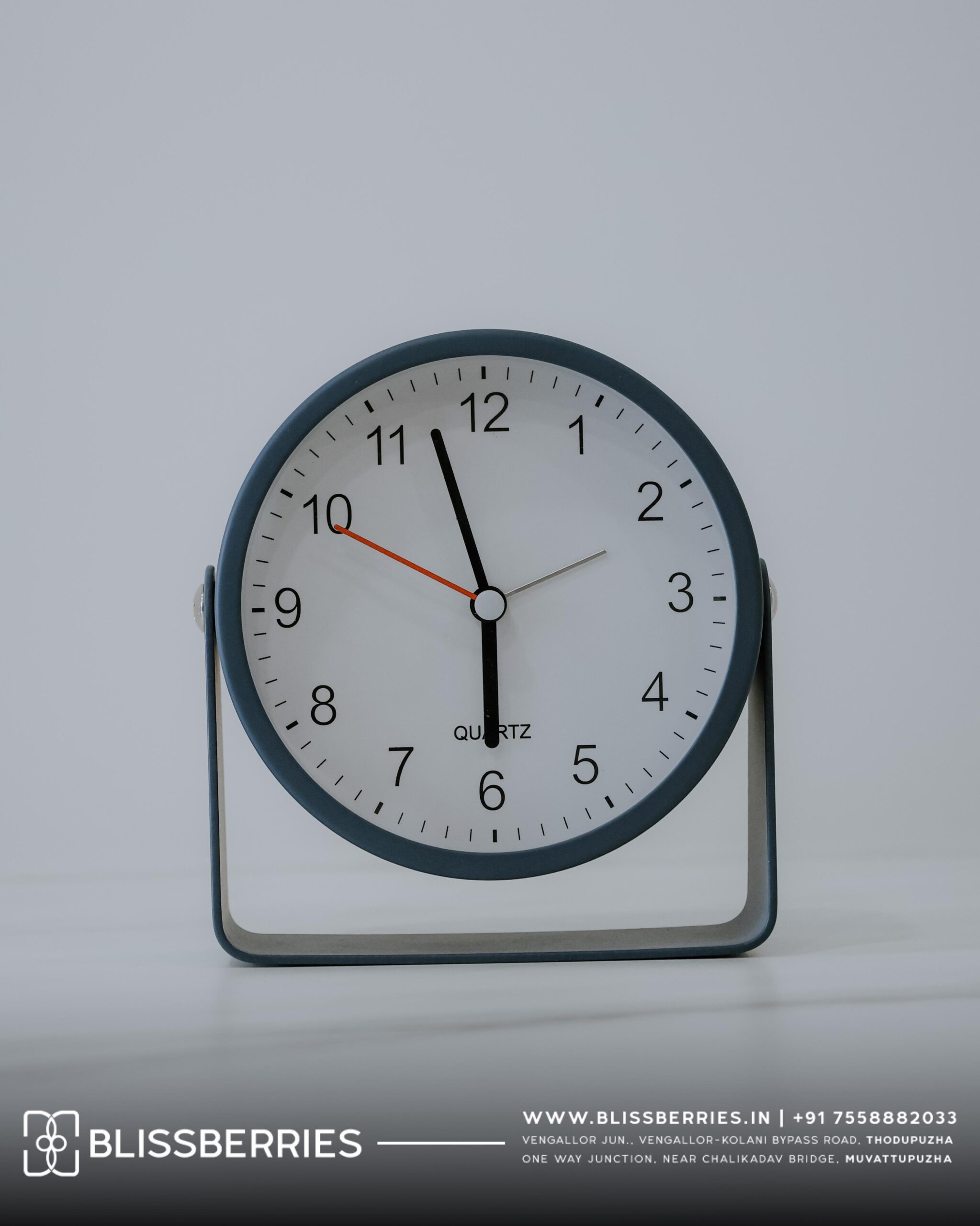 Modern Blue Table Clock with Stand | Elegant Desk Clock for Home & Office Decor - Image 2