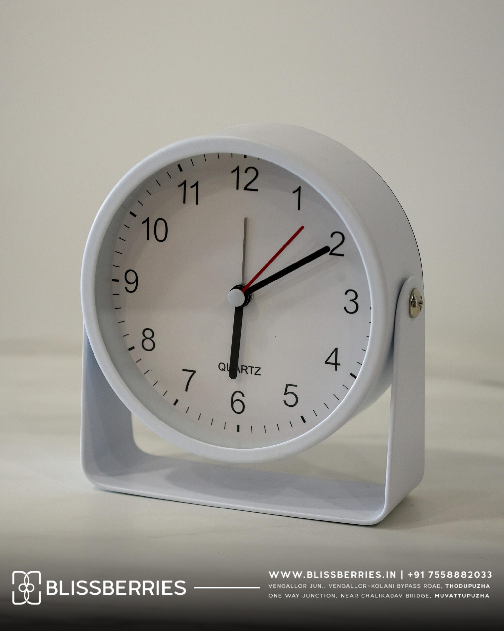 Modern Blue Table Clock with Stand | Elegant Desk Clock for Home & Office Decor